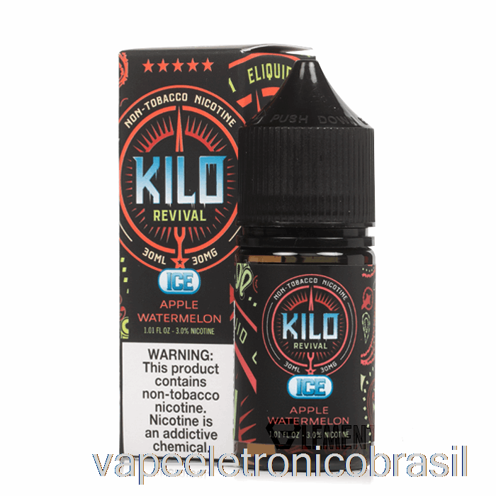 Vape Recarregável Gelo Maçã Melancia - Quilo Sais Revival - 30ml 30mg